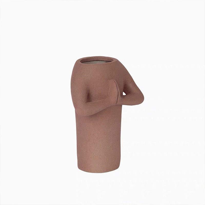 Zen-like Two-handed Ceramic Vase Pot Flower Arrangement Ornaments