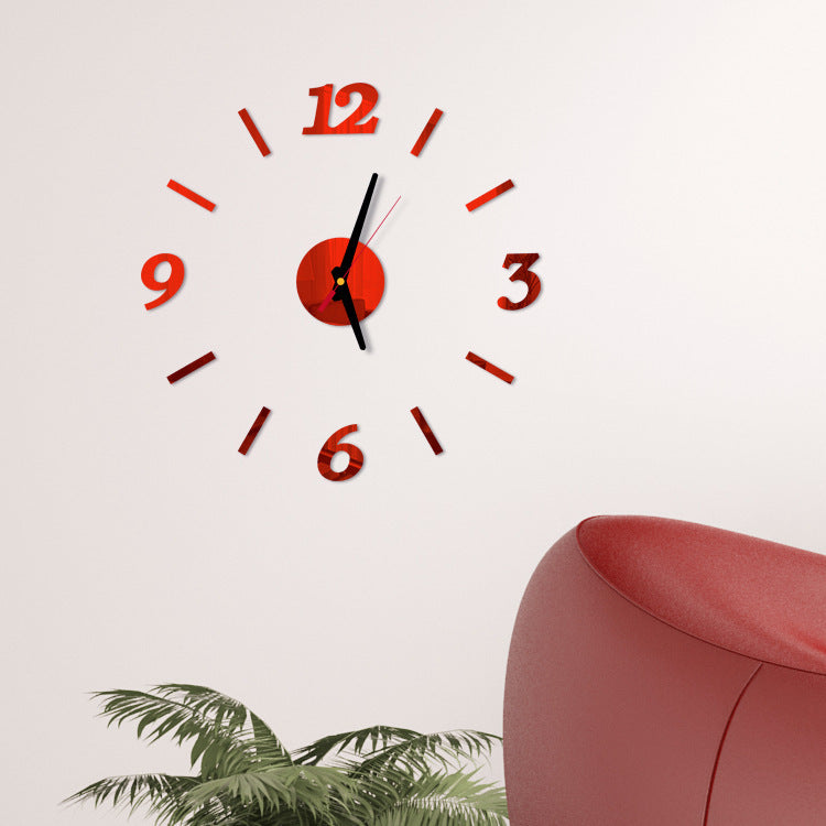 Acrylic Mute Clock Mirror Sticker Wall Clock